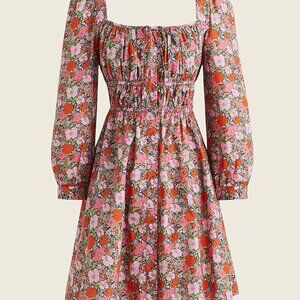 J.Crew x Liberty Meadow Song Cinched-Waist Cotton Mini Dress Size 8